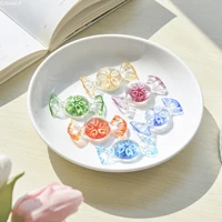 6pcslot exquisite handmake candy ornament embedded flowers pendant colorful mini glass candy home decor for desktop nice gift