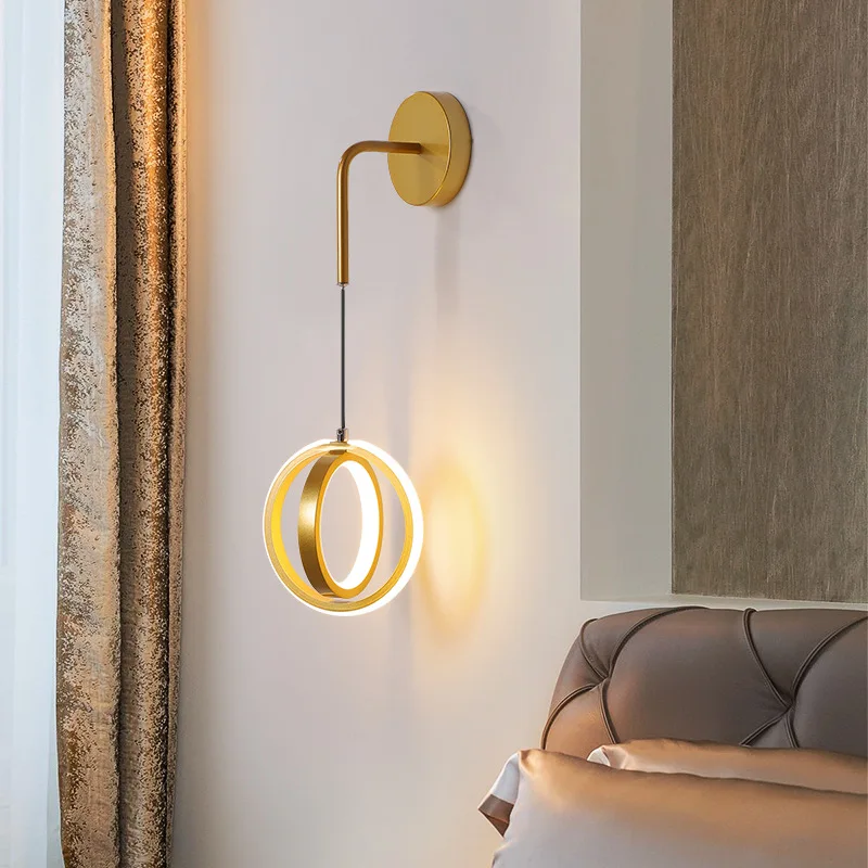 

Minimalist Modern LED wall lamp lamp Nordic golden bedside living room corridor home decoration wall lamps metal Indoor Living