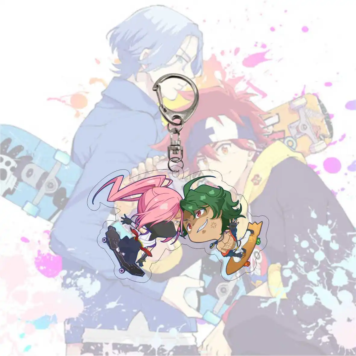 

Anime SK SK8 The Infinity Keychains Acrylic Car Keychain Metal Holder Key Ring Men Pendant Key Chain Friends Goth Jewelry Gifts