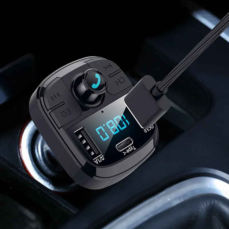 

QC 3,0 Type C автомобильные зарядные устройства EQ Smart Button Bluetooth V5.0 автомобильные зарядные устройства для iPhone/Samsung/Huawei автомобильные зарядные устр...