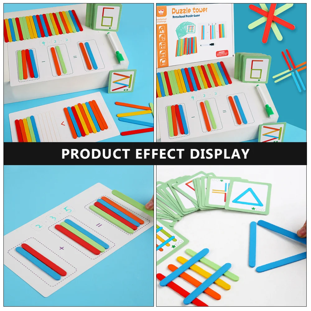 

1 Set Kids Wooden Math Counting Sticks Math Learning Enlightenment