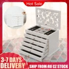 Многослойная большая 6-слойная шкатулка для украшений, шкатулка для украшений, шкатулка для серег, колец, органайзер для ювелирных изделий, Подарочная коробка, белаякоричневая