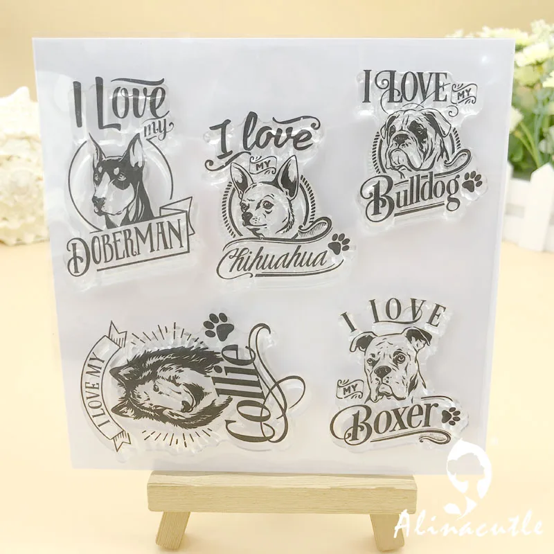 Прозрачные штампы собаки кошки буквы альбом для скрапбукинга бумажный резиновый