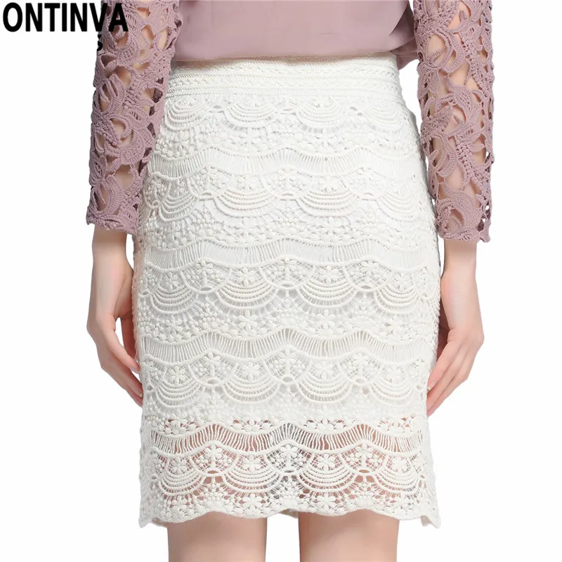 Высокая Талия облегающая юбка 2017 Кружево женские Юбки для женщин черные Saia Курта