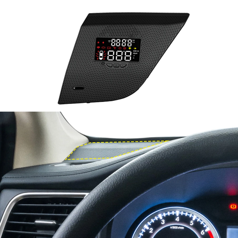

For Toyota Highlander XU50 2015-2019 Mirror HUD Auto Car Head Up Display Windshield Projector Security Alarm Overspeed Voltage