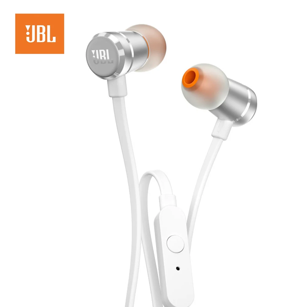 jbl t290 3 5mm wired earphones tune 290 stereo sport bass headphone 1 button remote hands free call with mic for iphone android free global shipping