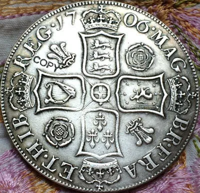 1706 Англия 1 монеты с короной