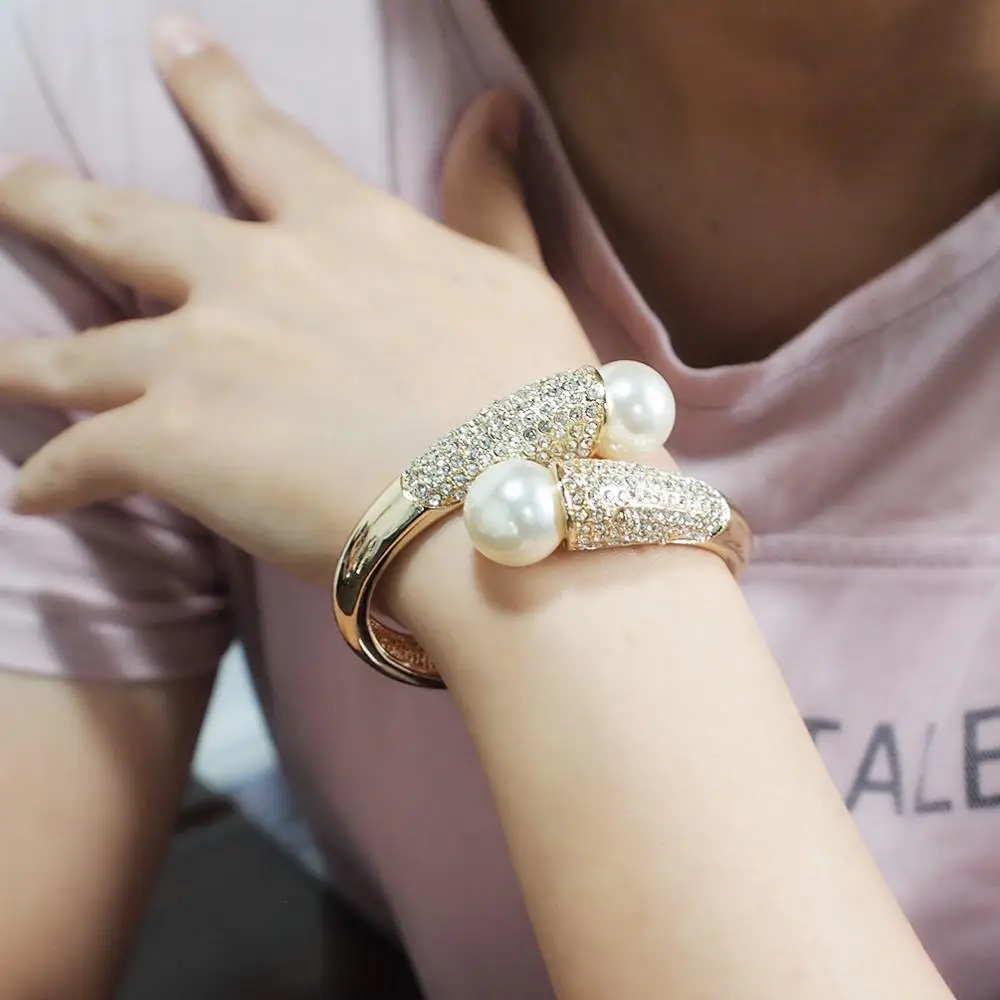 Gold Bangles MANILAI, золотой, серебряный цвет, сплав, манжеты, браслеты, шарм, имитация жемчуга, браслеты, браслеты для женщин, ювелирные изделия,, аксессуары - Окраска металла: Gold Bangles
