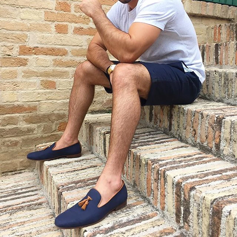 Мужские парусиновые туфли Piergitar кожаные лоферы ручной работы с кисточками для