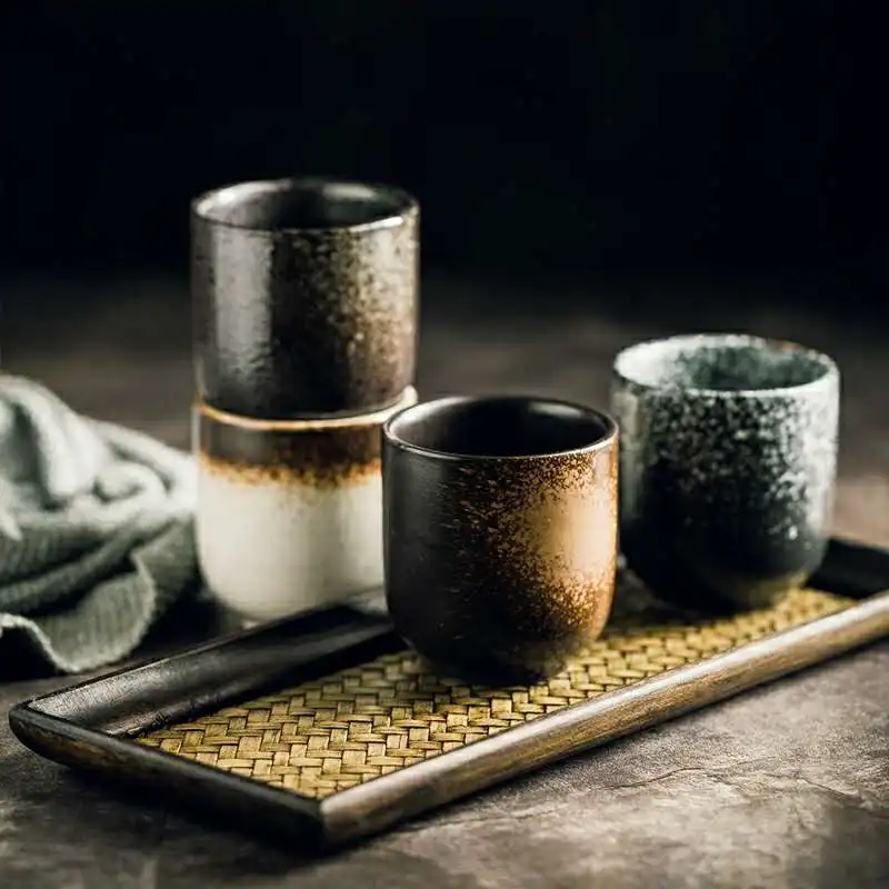 

100ml 200mlTeacup Coffee Cups Ceramics Mugs Beer Tea Mug Whiskey Glass Drinkware Cup Ceramic Latte Specialized Coffee