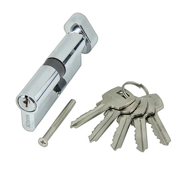 Цилиндр стальной ЦМВ 80(40/40)-5К англ. ключ/вертушка CP (хром) MARLOK |