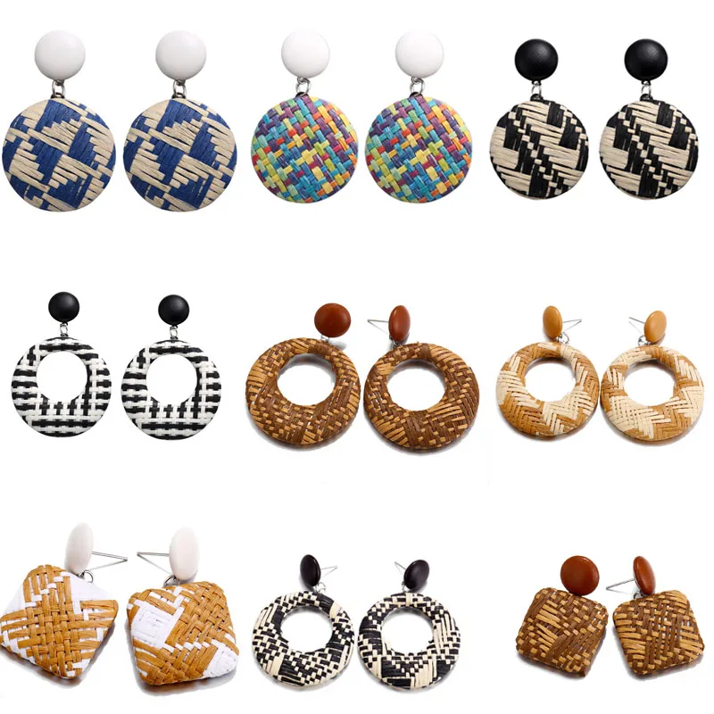 100% бамбуковое деревянное соломенное плетение ручной работы Ротанговые круглые