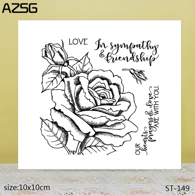 stamp ST-149 AZSG очаровательный фон розы прозрачные штампы для DIY скрапбукинга/открыток/альбома декоративные силиконовые штампы ремесла - Цвет: stamp ST-149