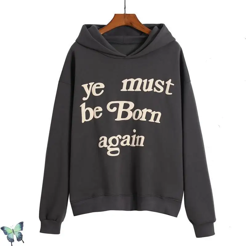 

CPFM Kanye High Street Hoodies Washed Make Old Letter Printed Ye Must Be Born Again Kanye West Hoody Sweatshirt