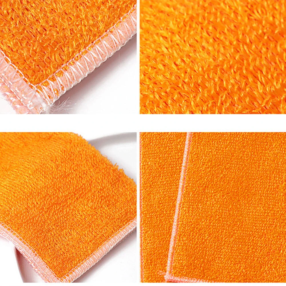 

5 pcs Microfiber double-sided absorbent rag cleaning cloth Antibacterial bamboo fiber dishcloth kitchen toilet