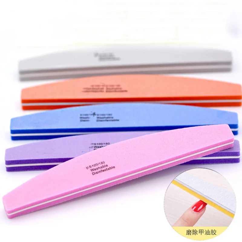 

2021 5pc/10pc Nail File Sponge Sandpaper Buffs For Nails 100/180 Sanding Foam Emery Board Nail Files Buffer Random Color