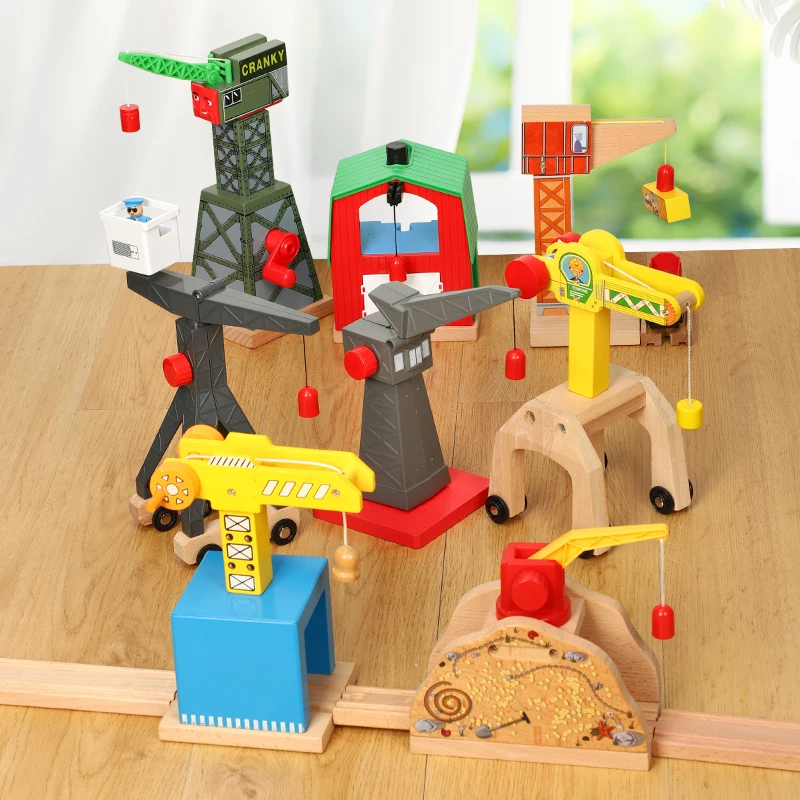 Подвесная башня поезд трек аксессуары Магнитная коляска игра сцена украшение