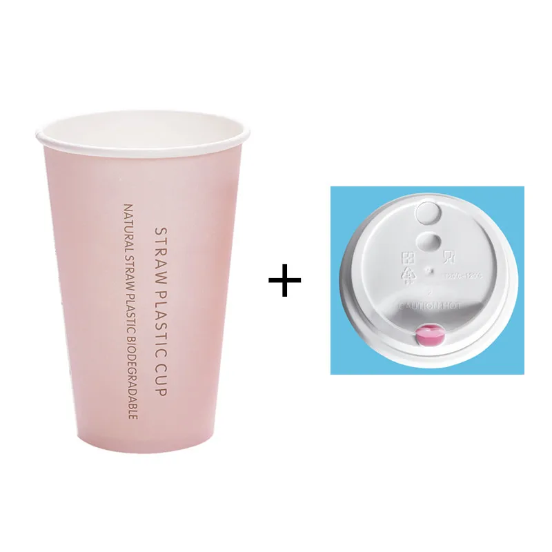 cup and lid3 50 шт. розовая Одноразовая чашка для чая вечерние на день рождения свадебные сувениры креативные холодные и бумажные стаканчики для напитков кофе чай Упаковка кружки с крышками - Цвет: cup and lid3