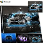 Алмазная 5D картина сделай сам, мозаика с изображением автомобиля, пейзажа, полная выкладка, круглая Вышивка крестиком, украшение для дома