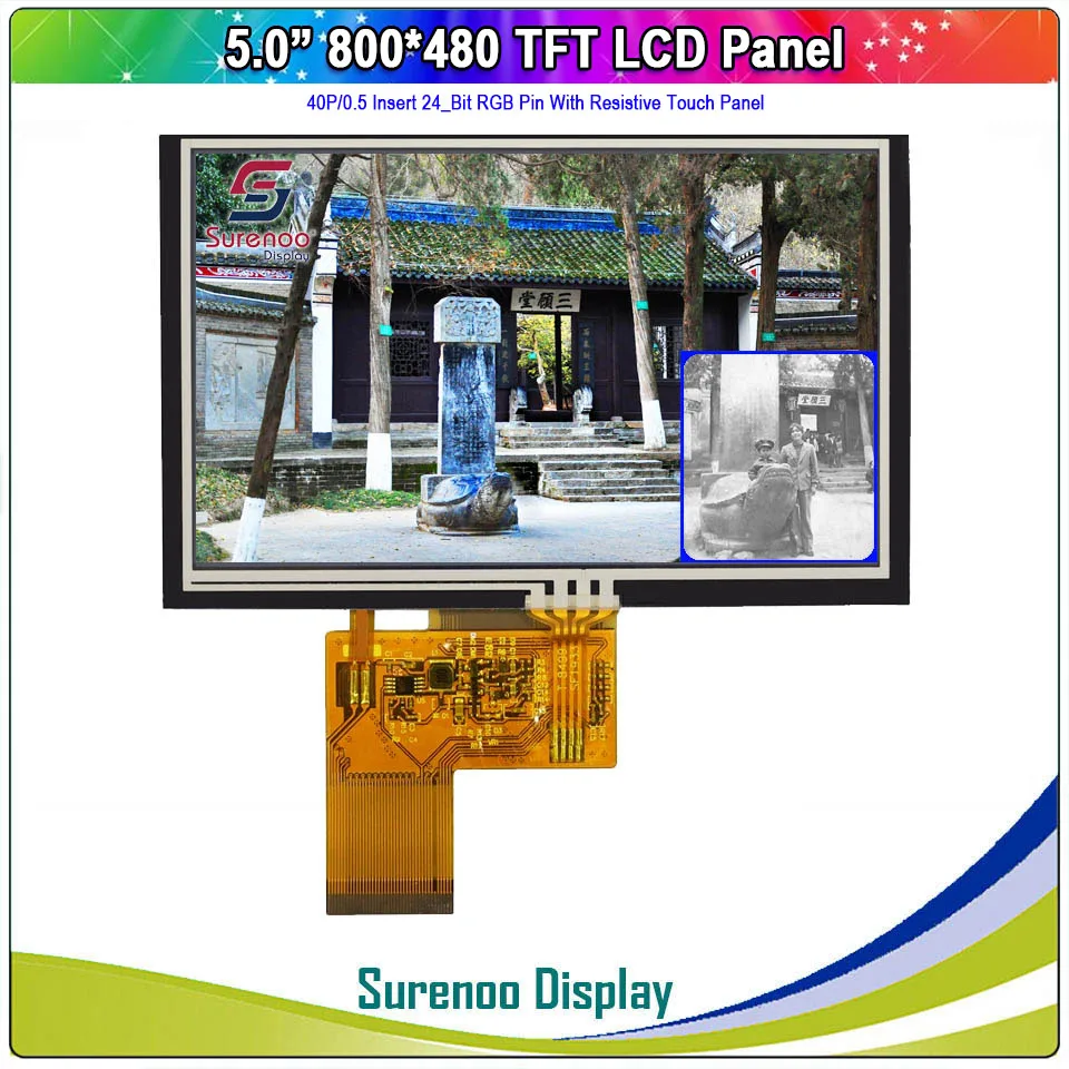 5 0 &quot800X480 40P/24_Bit RGB на тонкопленочных транзисторах тонкоплёночных ЖК дисплей