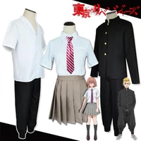 tokyo revengers tachibana hinata anime cosplay costume jk school outfits shirt tie skirt socks suit halloween clothes