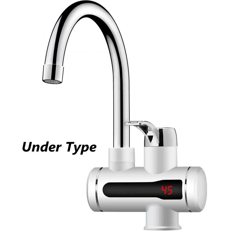 White Under Type DMWD, мгновенный проточный Электрический водонагреватель, кран для кухни, мгновенный нагрев, кран, водонагреватель с светодиодный дисплеем температуры, ЕС - Цвет: White Under Type