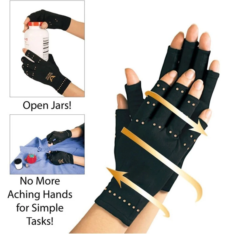 

1pair Brand Copper Hands Arthritis Gloves Therapeutic Compression Gloves Men Woman Circulation Grip Artritis Gloves