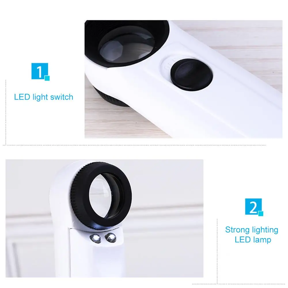 Ручная лупа ручной увеличительный прибор с 40-кратным увеличением со