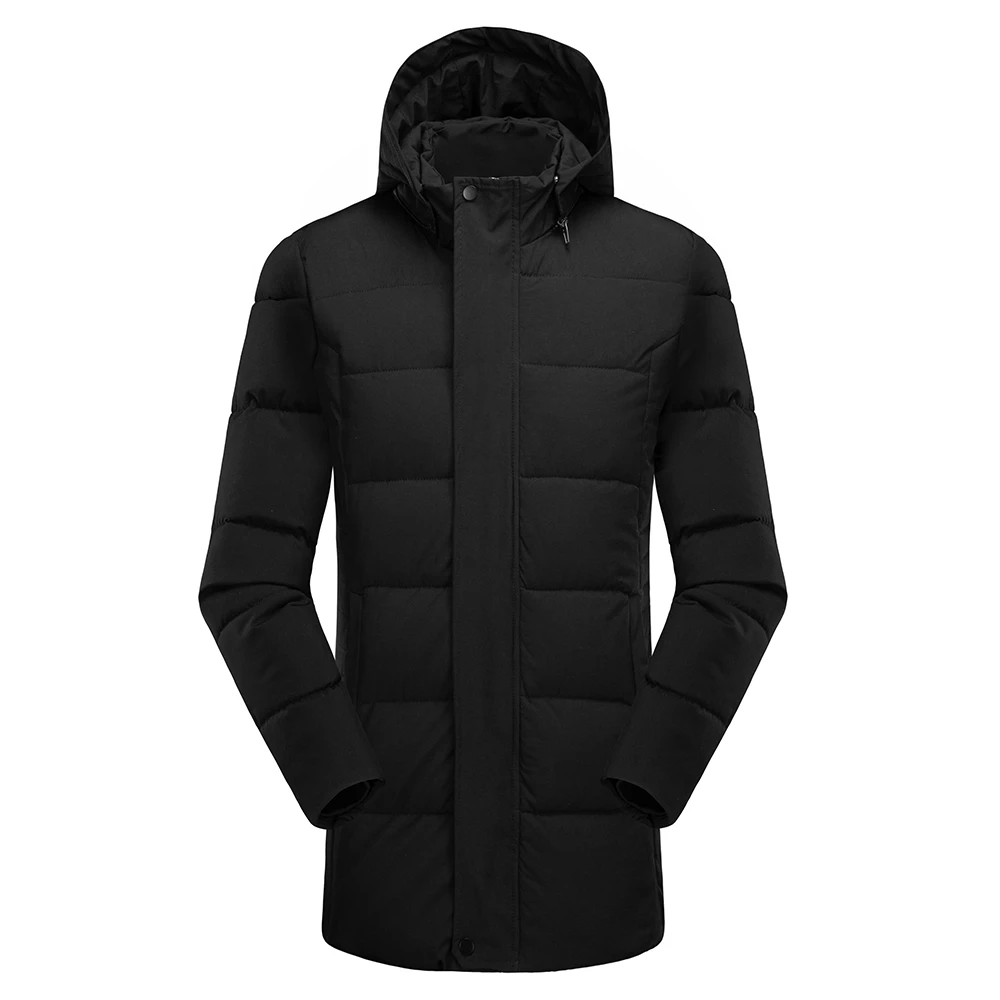 8XL мужская осенне-зимняя длинная Повседневная Толстая теплая куртка с капюшоном, Мужская брендовая модная водонепроницаемая куртка с капюшоном, мужские пальто размера плюс - Цвет: 95 Black