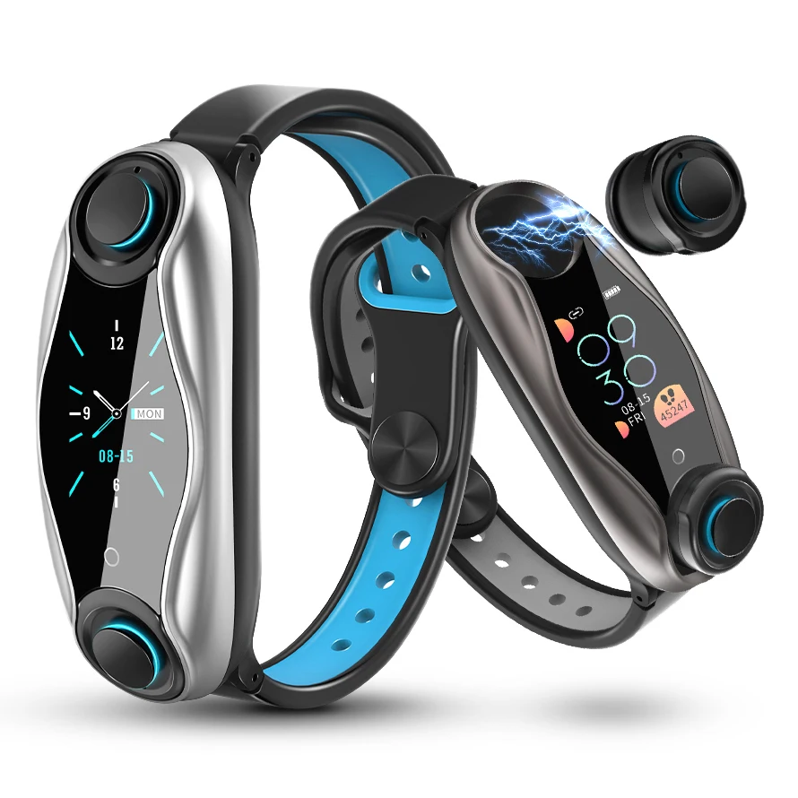 Умные часы с беспроводным Bluetooth 5 0 наушники монитор сердечного ритма и