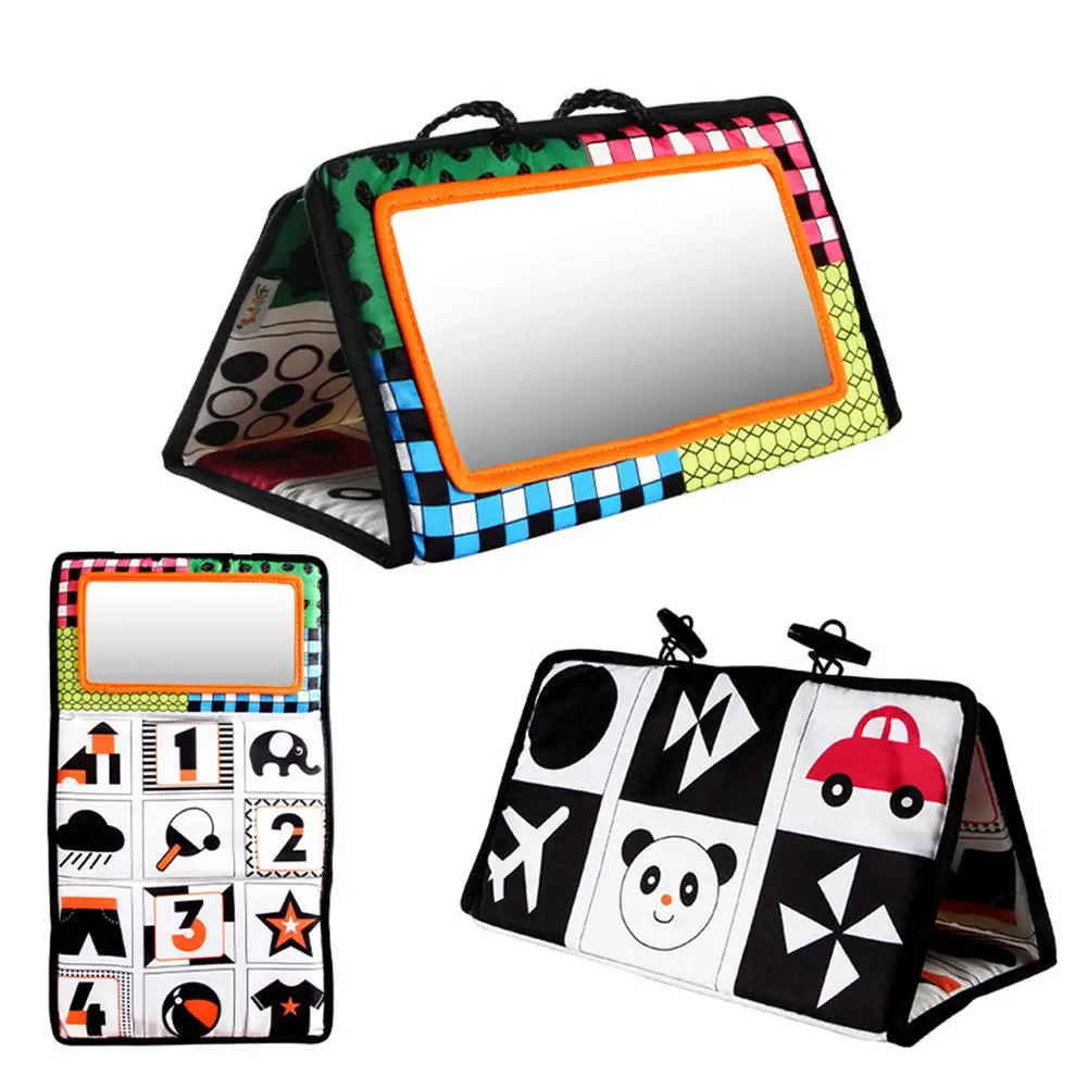 Baby Magic Mirror Toy Rearview Foldable Pendant Fun Decor Black And White Haha For Babies Kid Exercise | Игрушки и хобби