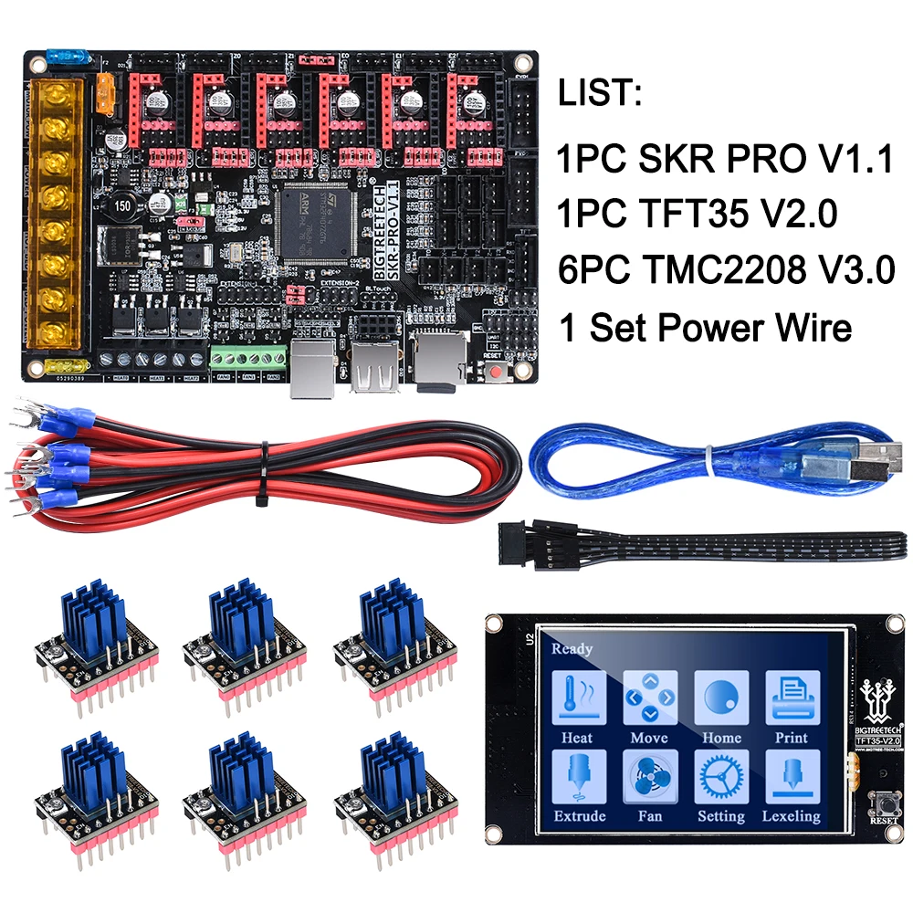 BIGTREETECH SKR PRO V1.1 32 бит плата управления+ TFT35 V2.0+ TMC2130 SPI TMC2208 TMC2209 Uart части 3d принтера vs skr V1.3 MKS GEN L