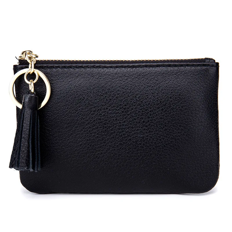 

Coin Wallet Women Mini Tassel Coin Purse Female Keychain Girls Wallet Genuine Leather Card Holder Bags Ladies Wallets Luxury New