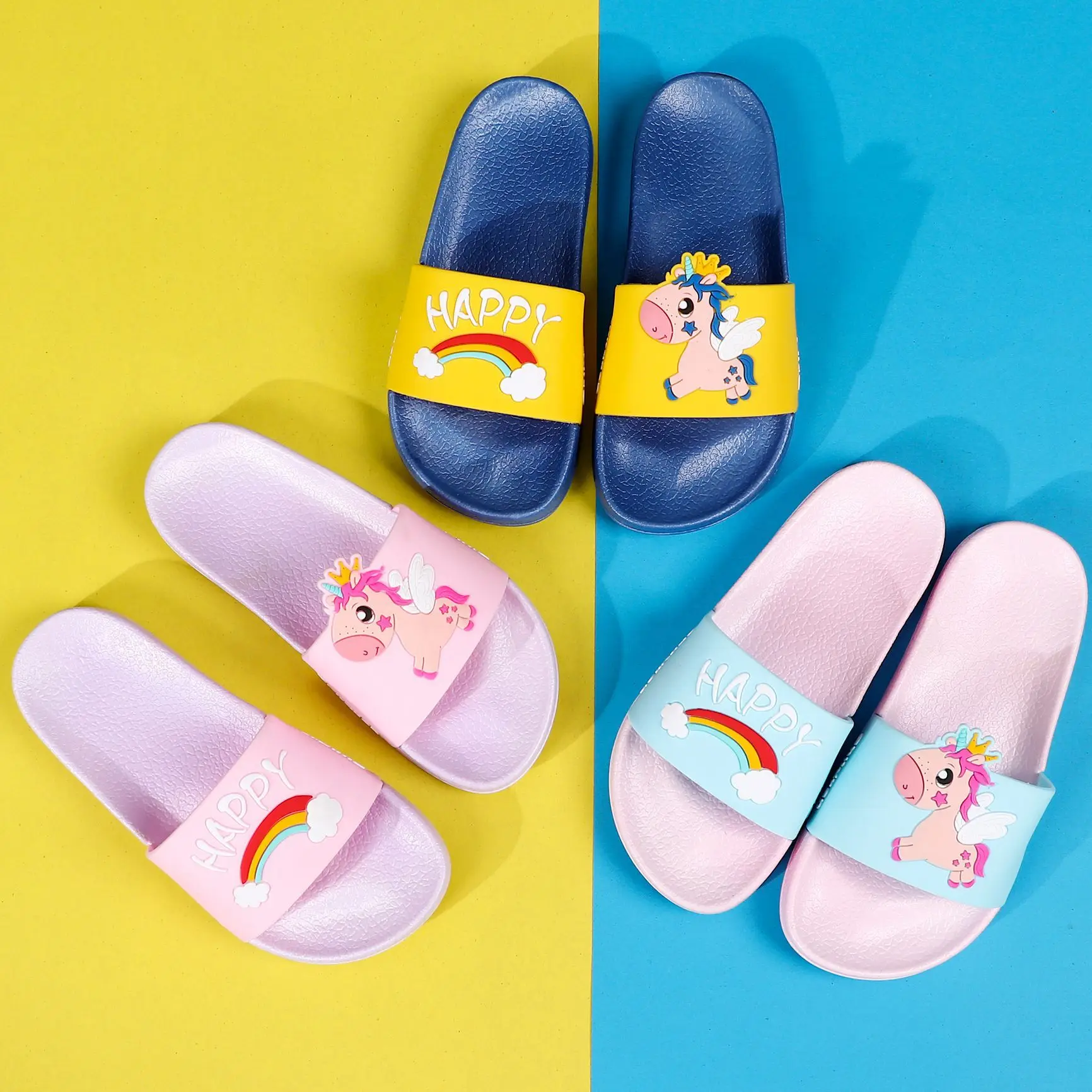 Тапочки для родителей и детей Милые летние Нескользящие Детские сандалии с