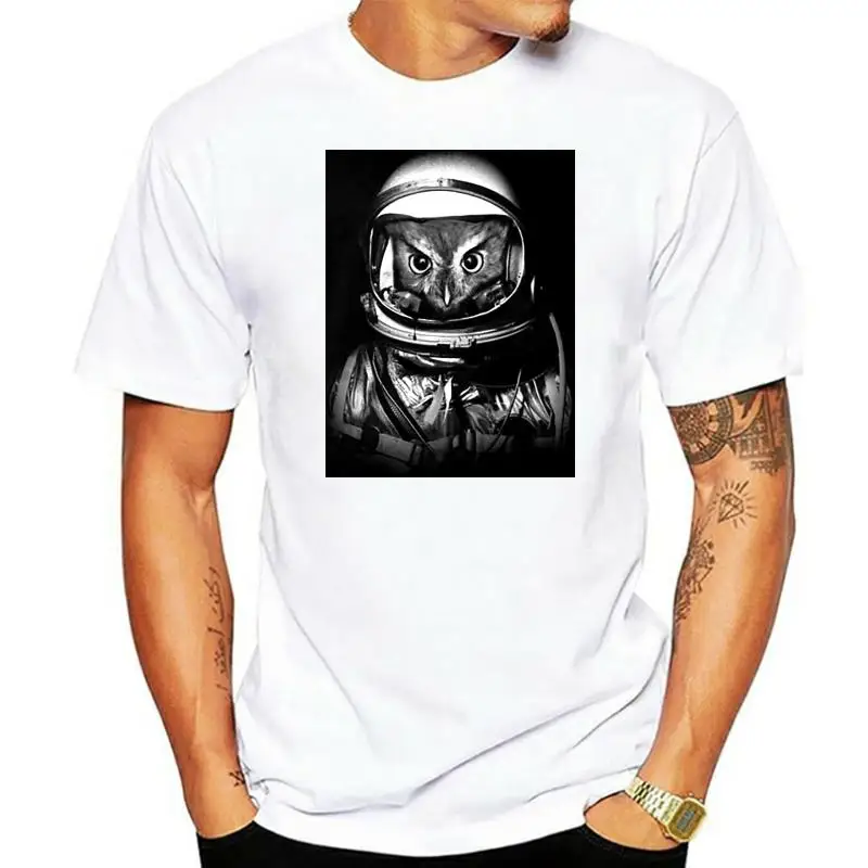 

Moon Star Astronaut Owl Latest Men T Shirts Round Neck Short Sleeve Cotton Fabric Tee Shirt Customized Your Own Design Tops Tees