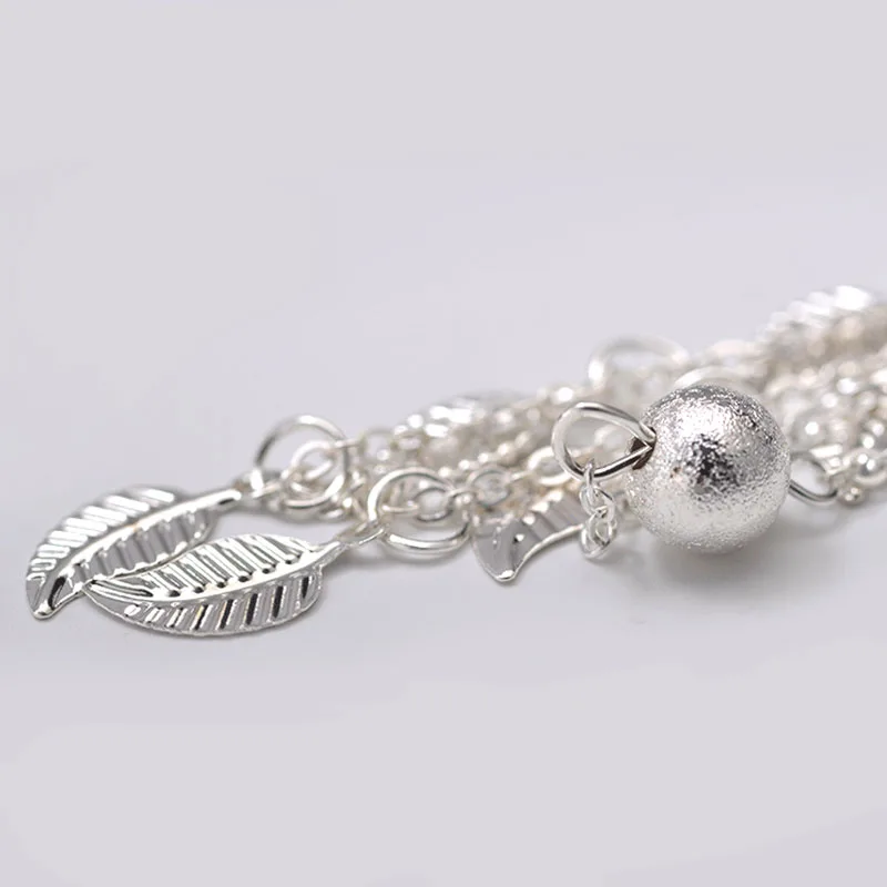 Женский браслет на ногу с листьями из нержавеющей стали|Анклеты| |