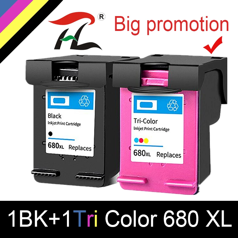 Чернильный картридж YLC 680XL новая версия для принтера hp 680 xl DeskJet 2676 2677 2678 3838 4538 4678 3777
