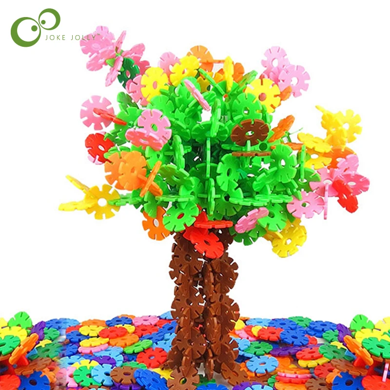 100 строительные блоки шт./пакет Снежинка игрушка для детей обучающая сделай сам