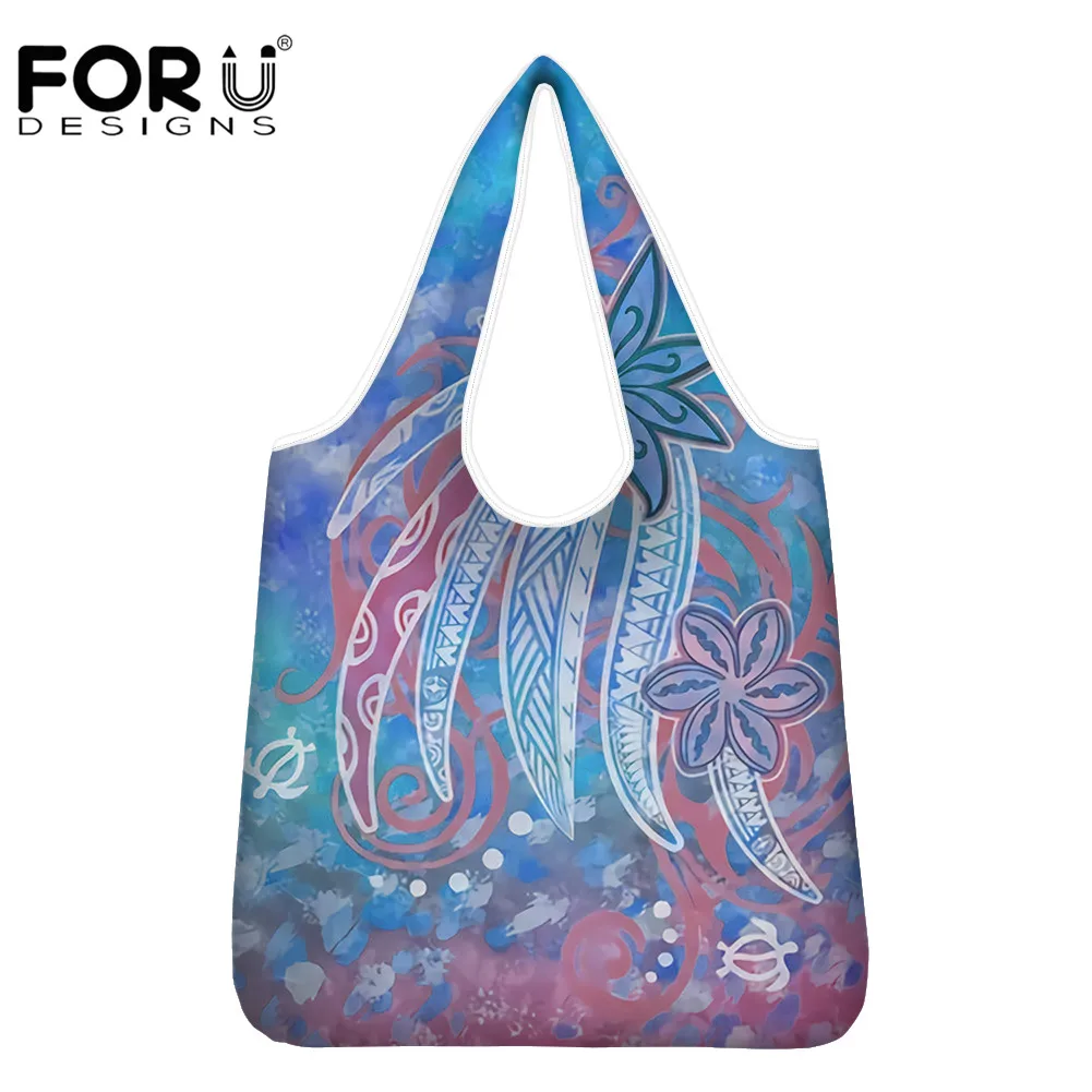 

FORUDESIGNS, гавайский этнический принт восхода солнца, Женская многоразовая сумка для покупок, женские экологически чистые сумки