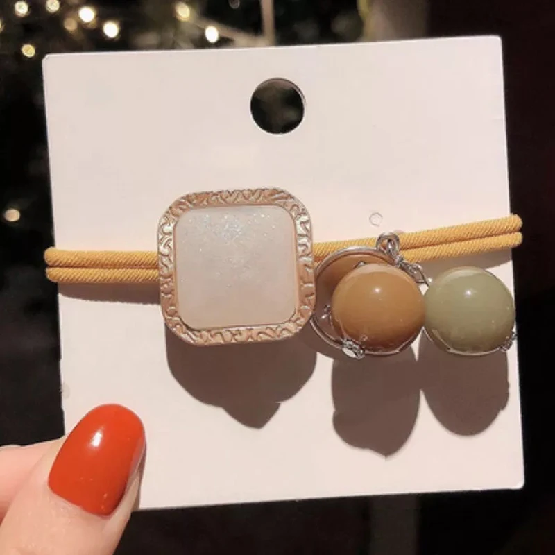 

Geometric Cube Ball Basic Elastic Hair Bands For Girl Ball Tie Gum Scrunchie Ring Rubber Bands 2021Hair Accessories Hair Rope
