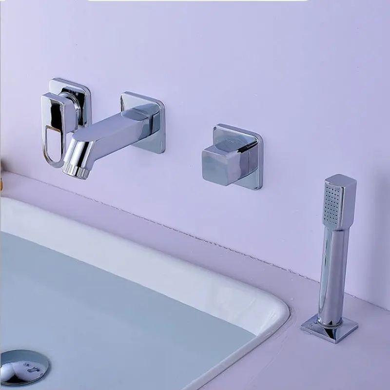 

Смеситель для ванны с разделением между тремя отверстиями, смеситель для горячей и холодной воды с ручным душем MA125