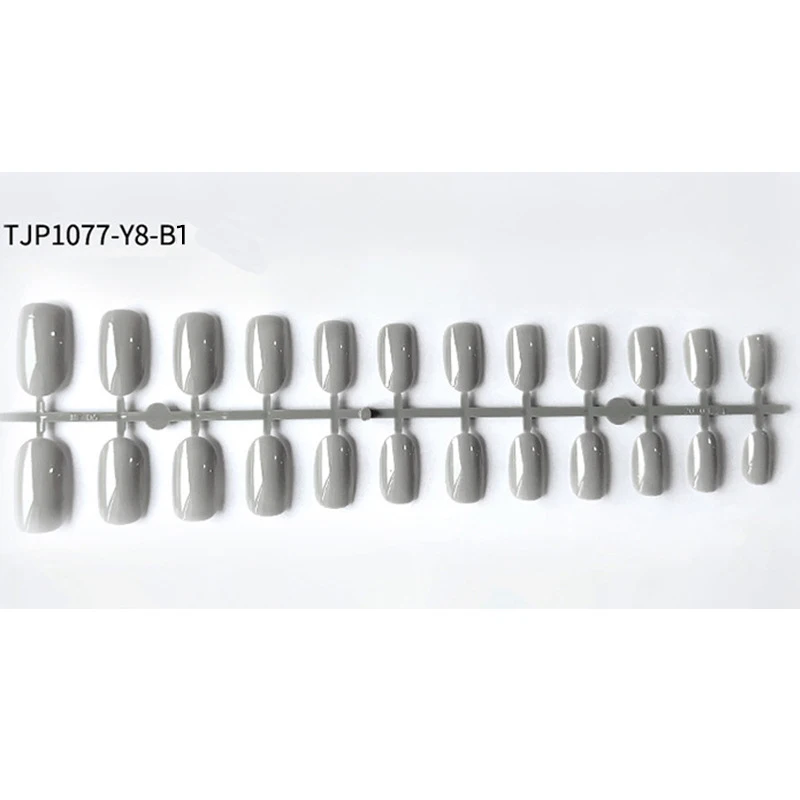 

Fake Nail Pure Color Manicure Mid-length Round Head Wearable False Nails Full Cover for Short Decoration Art Fake Extension