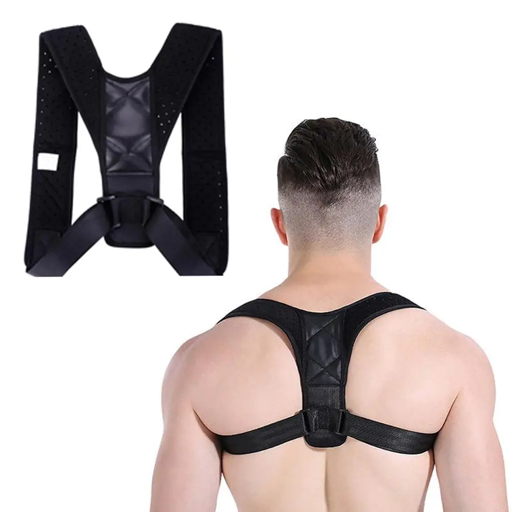 Корректирующий черный жилет для спины мужчин и женщин корсет правильной осанки
