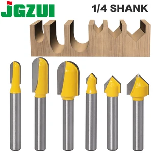 Набор фрез с хвостовиком 14, корончатая коронка с круглым носом, с V-образным пазом под 90 градусов, для деревообрабатывающих инструментов