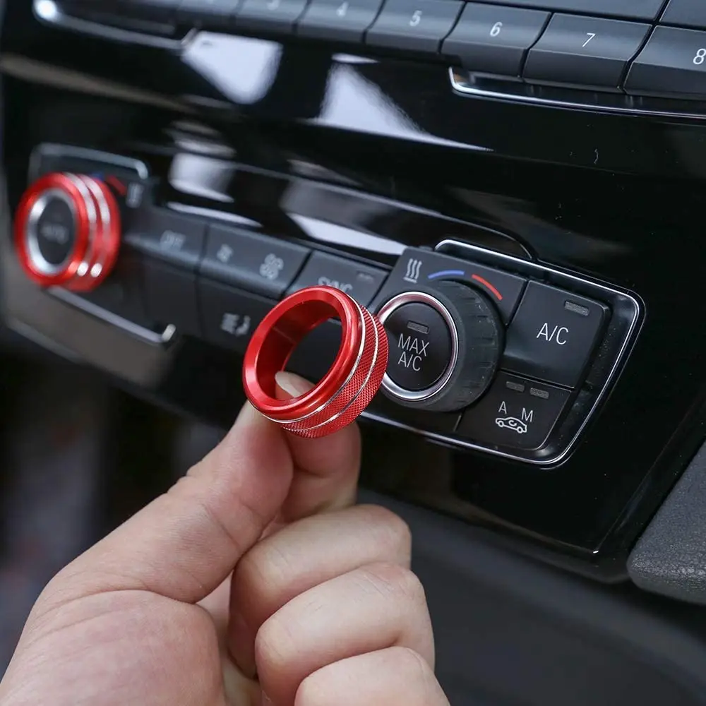 

For BMW 1 2 3 4 Series F30 F46 F46 GT X1 F47 F48 2013-2017 Aluminum Alloy Air Conditioning Knobs Audio Circle Trim
