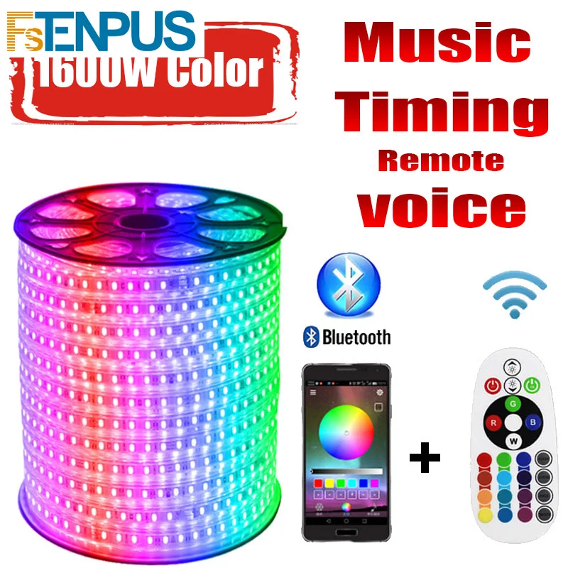 Светодиодная лента 220 В RG 16 цветов 5050 RGB наружная Водонепроницаемая IP68 20 м 30 60