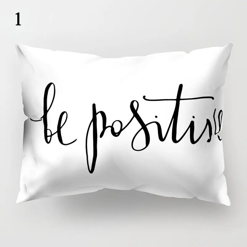 

Black White Letter Cushion Cover Polyester Throw Pillow Case Car Sofa Bed Decorative Pillowcase 30*50cm INS Nordic Home Decor