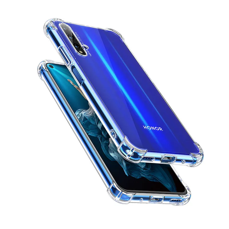 Противоударный силиконовый чехол для huawei Honor 9 10 Lite 9i 20 Pro прозрачный на заднюю