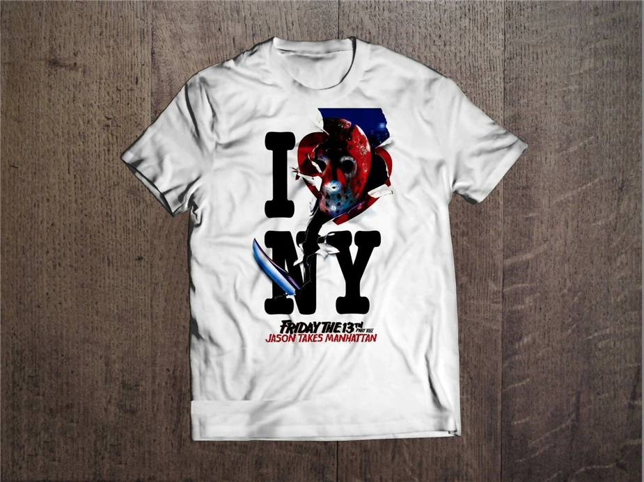 Футболка с надписью Friday The 13Th Part VII Jason Goes To Manhattan Horror I Love Ny Высококачественная