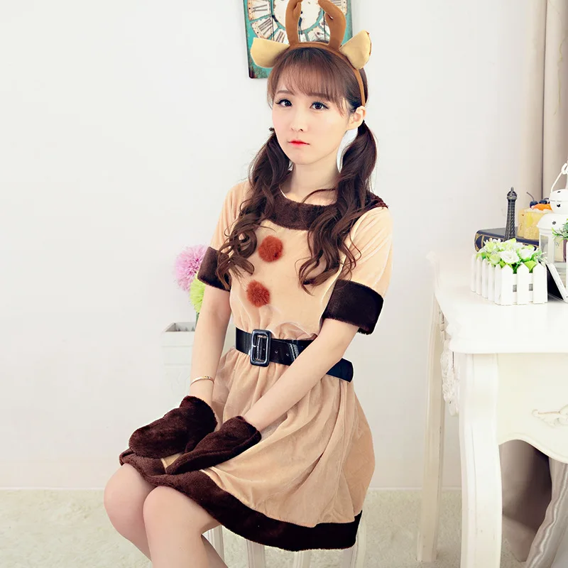 Элегантный женский и сексуальный костюм для косплея красный Рождественский